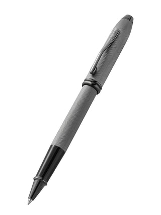 Townsend® Polished Slate Gray Engraved Diamond Pattern with Slate Gray PVD Appointments Selectip® Rollerball Pen - By Baano