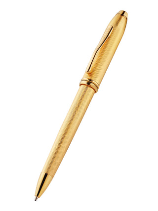 Townsend® Polished 23KT Gold Plated Engraved Diamond Pattern with 23KT Gold Plated Appointments Ballpoint Pen - By Baano