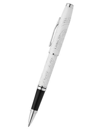 Coventry Zodiac Year of the Snake Pearl White Lacquer Rollerball Pen - By Baano