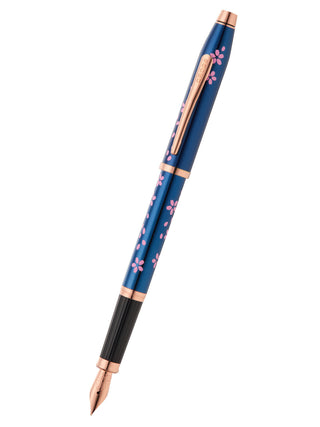 Century® II Cherry Blossom Translucent Blue Lacquer Medium Nib Fountain Pen - By Baano
