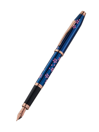 Century® II Cherry Blossom Translucent Blue Lacquer Medium Nib Fountain Pen - By Baano
