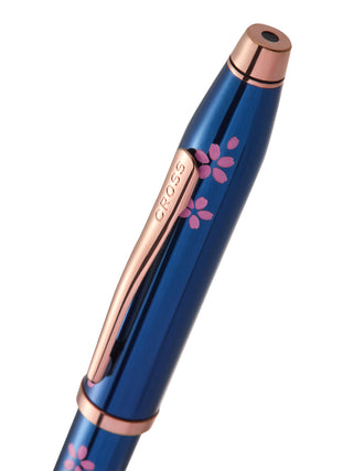 Century® II Cherry Blossom Translucent Blue Lacquer Fine Nib Fountain Pen - By Baano