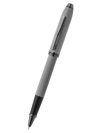 Townsend® Polished Slate Gray Engraved Diamond Pattern with Slate Gray PVD Appointments Selectip® Rollerball Pen - By Baano