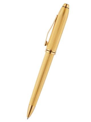 Townsend® Polished 23KT Gold Plated Engraved Diamond Pattern with 23KT Gold Plated Appointments Ballpoint Pen - By Baano