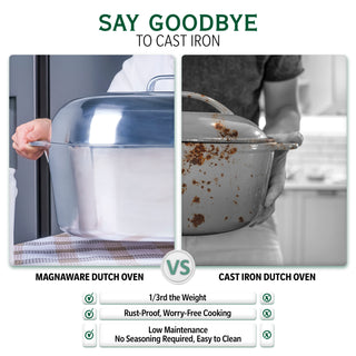 Oval Dutch Oven with Lid - 10 Quart (15 Inch) - By Baano