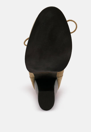 Goose-Feather Antique High Heeled Ankle Boot