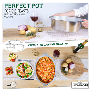 Oval Dutch Oven with Lid - 10 Quart (15 Inch) - By Baano