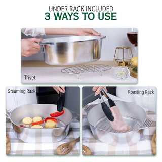 Oval Dutch Oven with Lid - 5 Quart (11 Inch) - By Baano