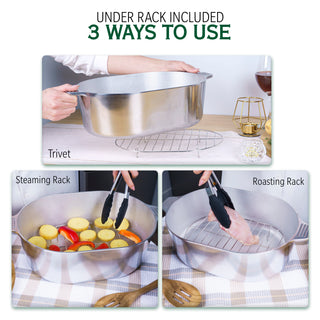 Oval Dutch Oven with Lid - 10 Quart (15 Inch) - By Baano