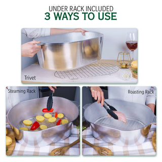 Oval Dutch Oven with Lid - 12.6 Quart (18 Inch) - By Baano