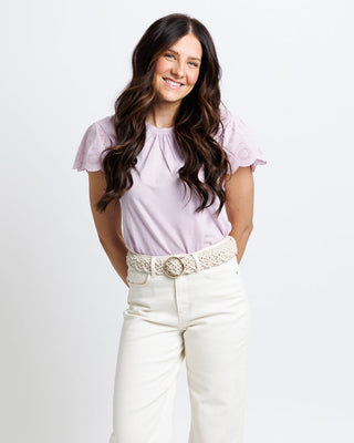 Lovely Eyelet Tee Downeast