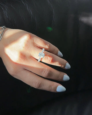 2.5ct Elongated Cushion Cut Eternity Engagement Ring Ring Deluxe Fine Jewelry