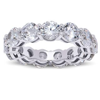 Evelyn Eternity Ring in Silver - Bold and Beautiful Attention Grabber!