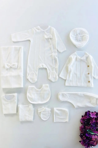 George Newborn Baby Boy Coming Home Outfit Set (10 Pcs) - By Baano