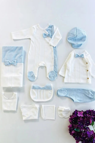 George Newborn Baby Boy Coming Home Outfit Set (10 Pcs) - By Baano