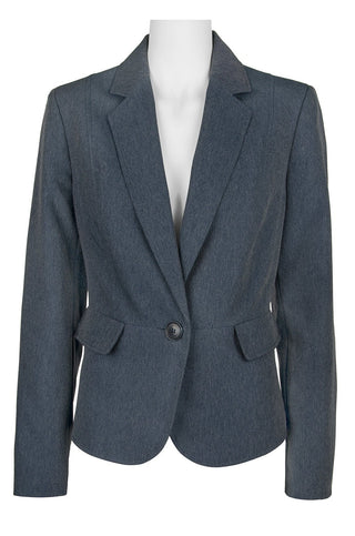 Evan Picone Notched Collar Button Long Sleeve Twill Blazer - Glamourous Grace