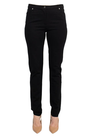 Alberto Makali Mid Waist Belt Hoop Zip Button Closure 5 Pocket Crepe Pant - Glamourous Grace