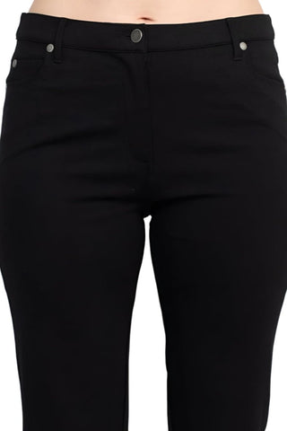 Alberto Makali Mid Waist Belt Hoop Zip Button Closure 5 Pocket Crepe Pant - Glamourous Grace