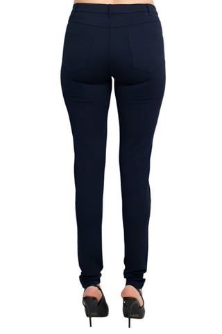 Alberto Makali Mid Waist Zip Button Closure Belt Loop 5 Pocket Stretch Crepe Pant - Glamourous Grace