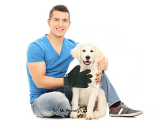 Mr. Peanut's 2 Pak HanD 259 Silicone Pins Pet Grooming Gloves - By Baano