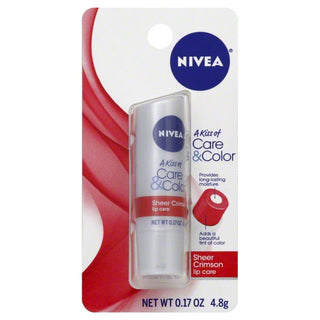 Nivea A Kiss Of Care & Color- Sheer Crimson Lip Care, NEW~ READ