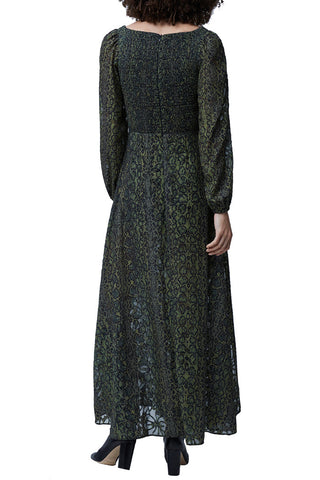Green Multi Smocked Maxi Dress