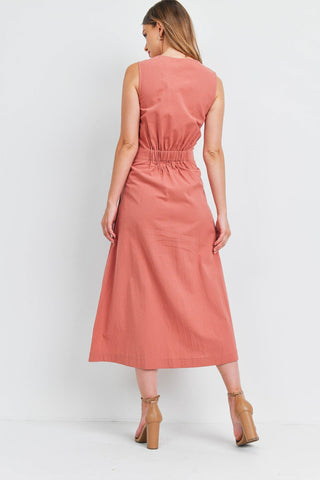 Linen Sleeveless Midi Dress
