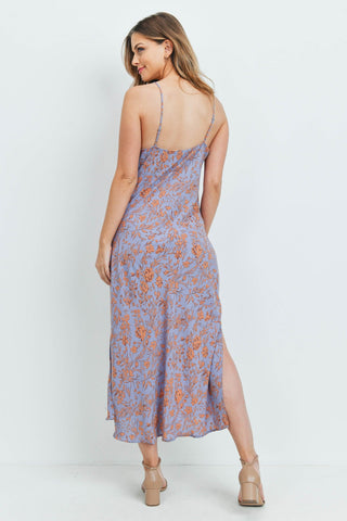 Lavender Floral Midi Dress