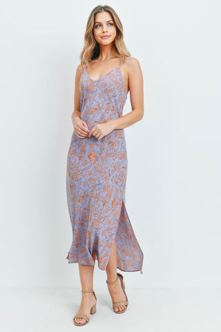 Lavender Floral Midi Dress