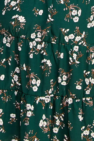 Plus Size Ruffled Floral Midi Dress