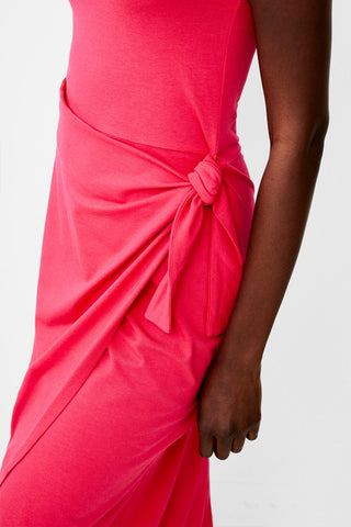 Jersey Wrap Midi Dress