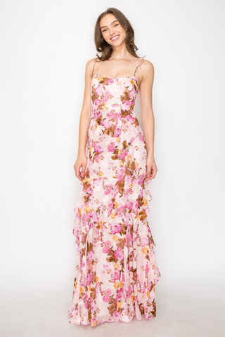 S/L Ruffle Tiered Maxi Dress