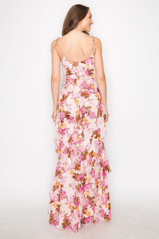 S/L Ruffle Tiered Maxi Dress