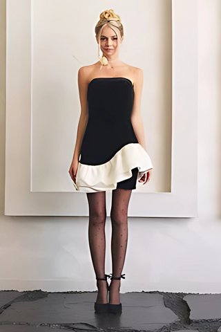 Twofer Strapless Mini Dress