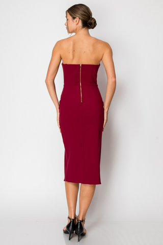 Strapless Corset Midi Dress