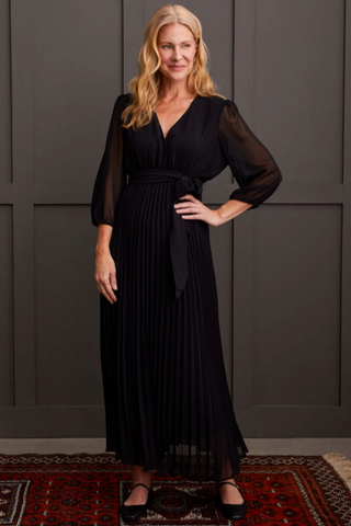 Tribal Femme Plisse V-neck Maxi Dress