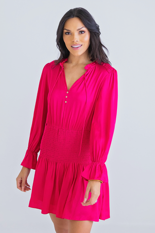 L/S Smocked Waist Dress