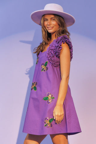 Mardi Gras Mini Dress