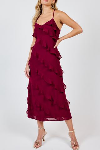 All Invited Ruffle Maxi Dress