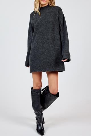 HIGH NECK SWEATER DRESS
