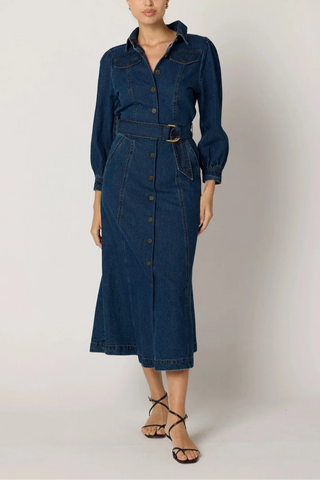 Naya Midi Dress- Denim