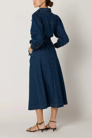 Naya Midi Dress- Denim
