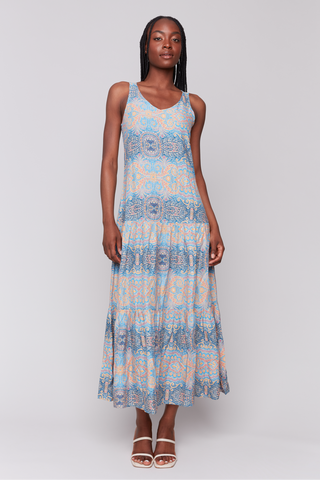 Printed Sleeveless Maxi Dress