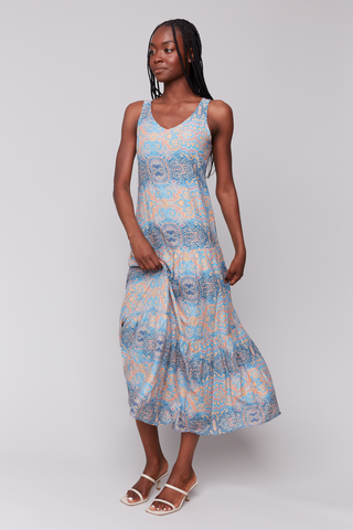 Printed Sleeveless Maxi Dress