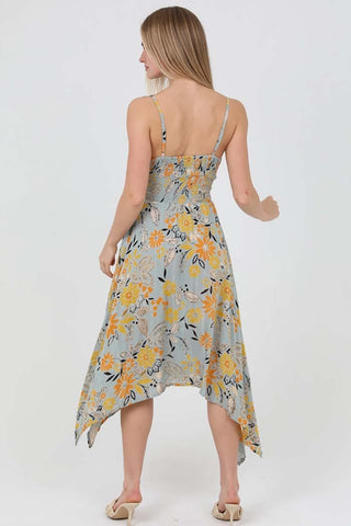 Hanky Hem Maxi Dress with Twist Front Cutout