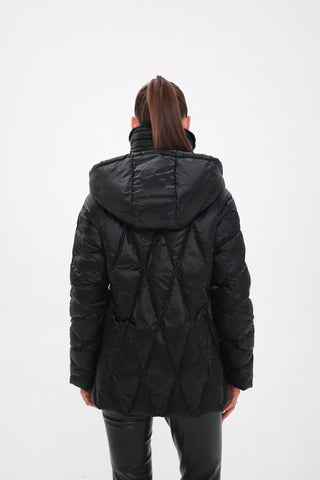 Genuine Mink Fur Trim Down Coat