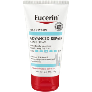 Eucerin Advanced Repair Hand Cream, Fragrance Free, 2.7 oz Tube - By Baano