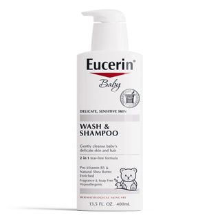 Eucerin Baby Unscented Baby Shampoo and Body Wash, Tear Free Baby Shampoo and Wash, 13.5 Fl Oz Pump Bottle - By Baano