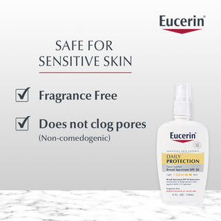 Eucerin Daily Protection Face Lotion with SPF 30, For Sensitive Skin, 4 Fl. Oz. Bottle - By Baano