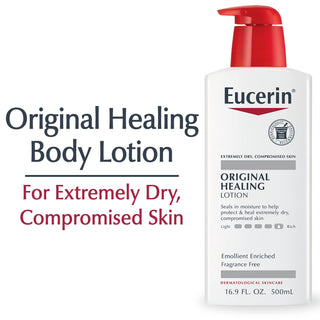Eucerin Original Healing Body Lotion, Fragrance Free, 16.9 fl oz Bottle - By Baano